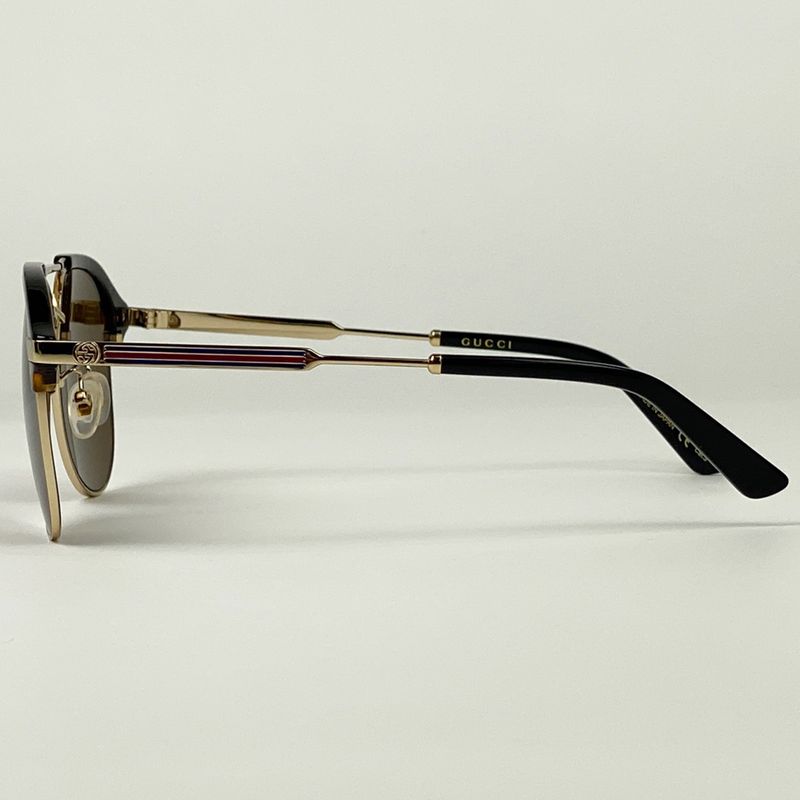 Gucci Logo Sunglasses Teardrop Sunglasses Metal Black Gg0288sa 002 Mens