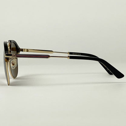 Gucci Logo Sunglasses Teardrop Sunglasses Metal Black Gg0288sa 002 Mens