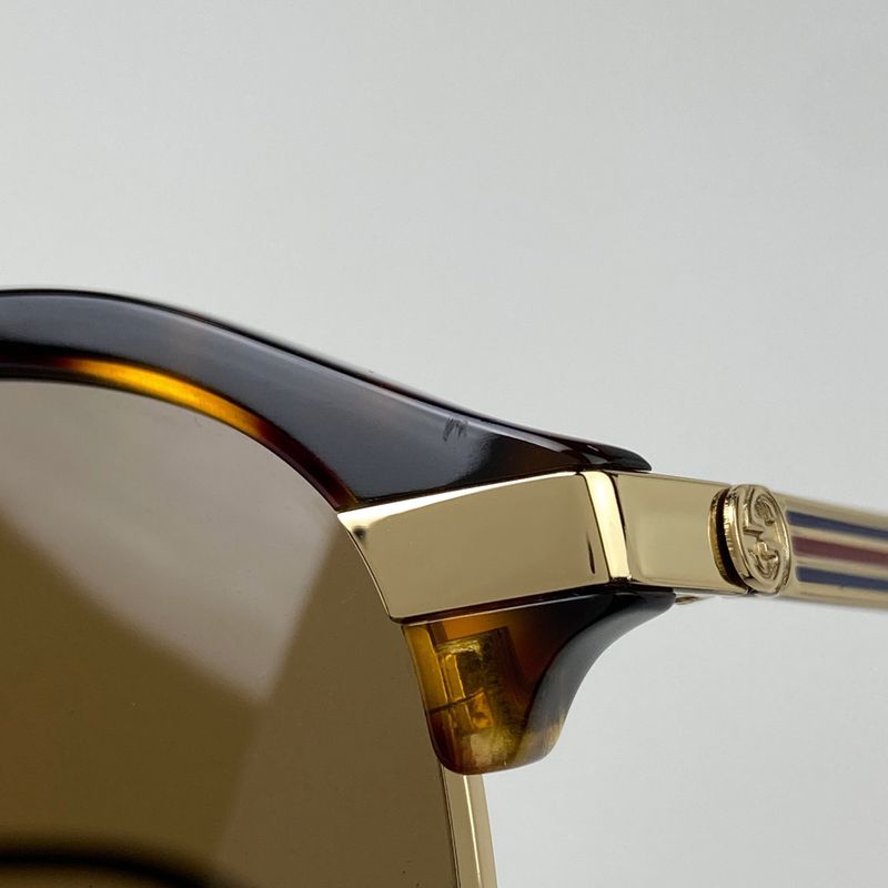 Gucci Logo Sunglasses Teardrop Sunglasses Metal Black Gg0288sa 002 Mens