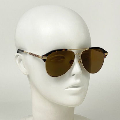 Gucci Logo Sunglasses Teardrop Sunglasses Metal Black Gg0288sa 002 Mens