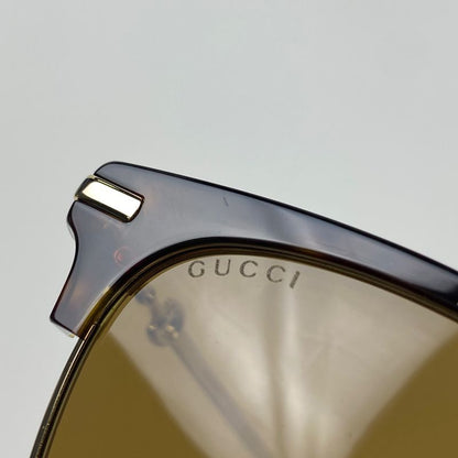 Gucci Logo Sunglasses Horsebit Sunglasses Metal Brown Gg0918s 002 Ladies