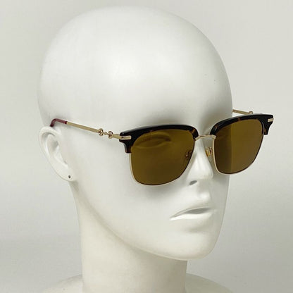 Gucci Logo Sunglasses Horsebit Sunglasses Metal Brown Gg0918s 002 Ladies