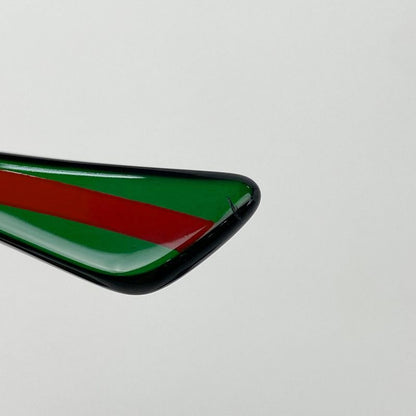 Gucci Logo Sunglasses Sherry Line Web Eyewear Sunglasses Plastic Black Green