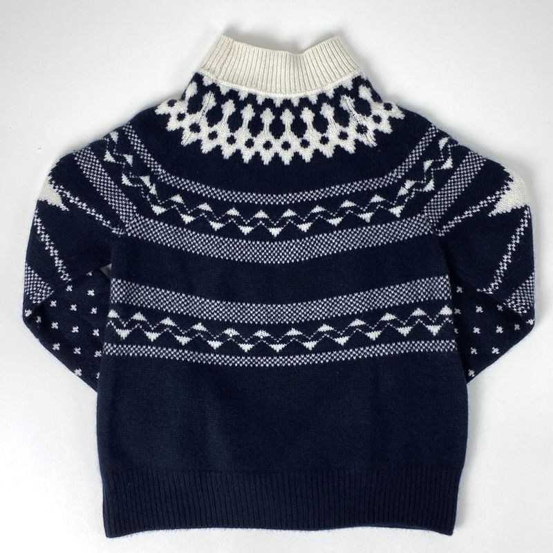 Christian DIOR Logo High Neck Sweater Star Knit Long Sleeve Top Sweater Wool