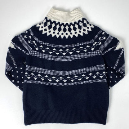 Christian DIOR Logo High Neck Sweater Star Knit Long Sleeve Top Sweater Wool