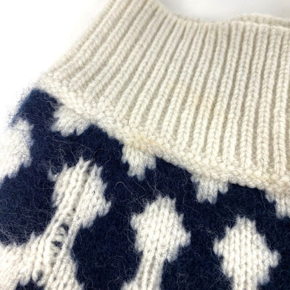 Christian DIOR Logo High Neck Sweater Star Knit Long Sleeve Top Sweater Wool