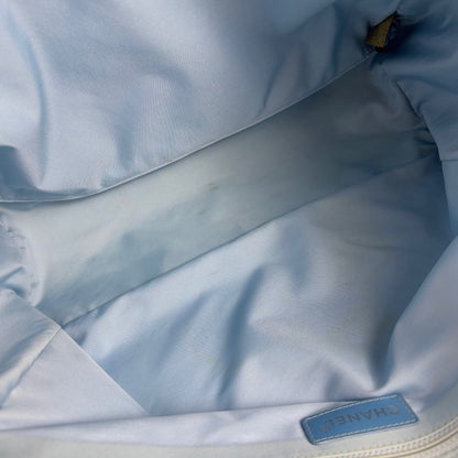 Chanel New Travel Line Tote Bag Tote MM Nylon Jacquard Light Blue Light Blue
