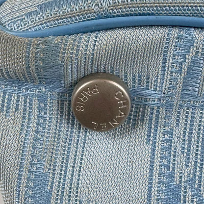 Chanel New Travel Line Tote Bag Tote MM Nylon Jacquard Light Blue Light Blue