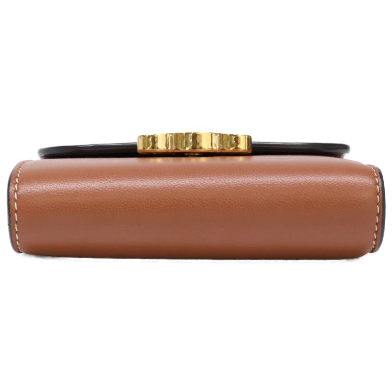 Celine Small Flap Wallet Triomphe In Shiny Smooth Lambskin