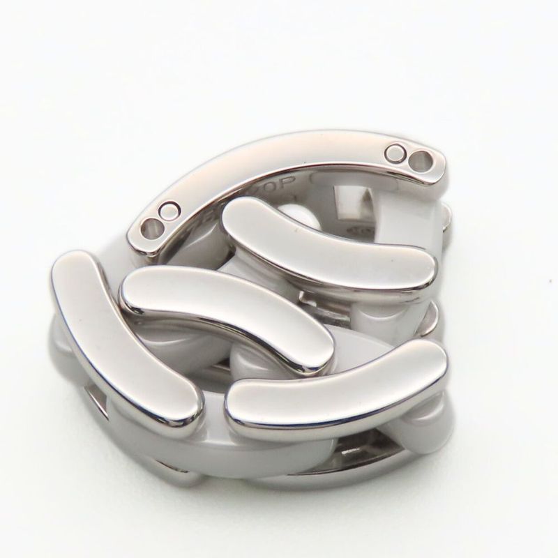 Chanel Ring Ultra Medium 49 18K White Gold White Ceramic Approx 9.2g White Gold
