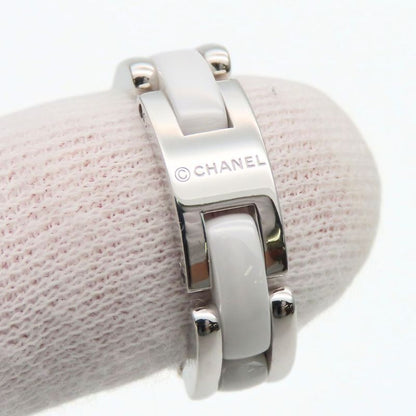 Chanel Ring Ultra Medium 49 18K White Gold White Ceramic Approx 9.2g White Gold