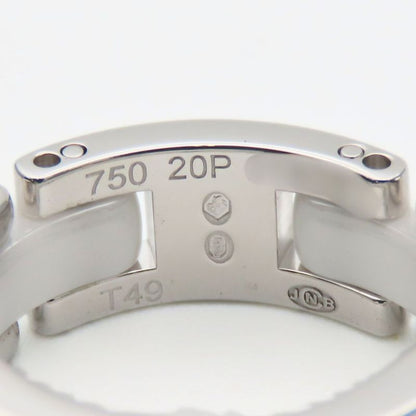 Chanel Ring Ultra Medium 49 18K White Gold White Ceramic Approx 9.2g White Gold