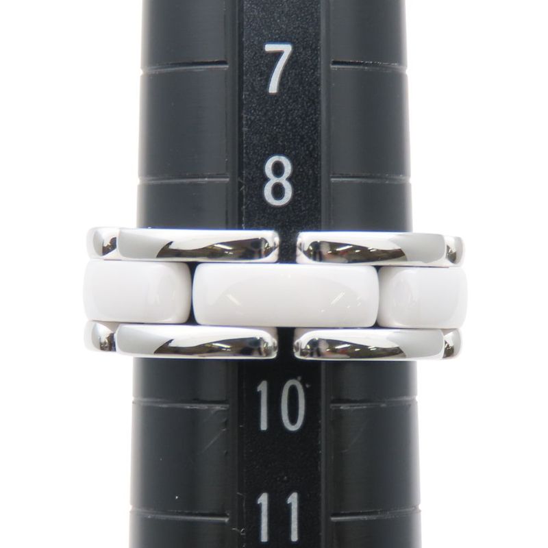 Chanel Ring Ultra Medium 49 18K White Gold White Ceramic Approx 9.2g White Gold