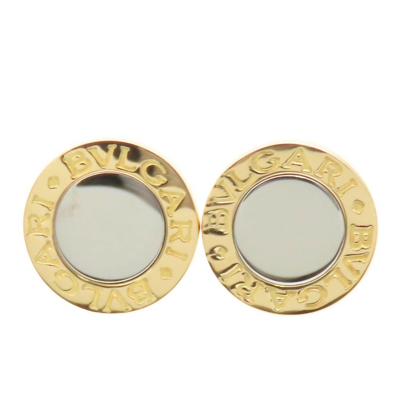 Bulgari Earrings Bulgari 18K Steel Approx 3.9g Yellow Gold Silver Jewelry