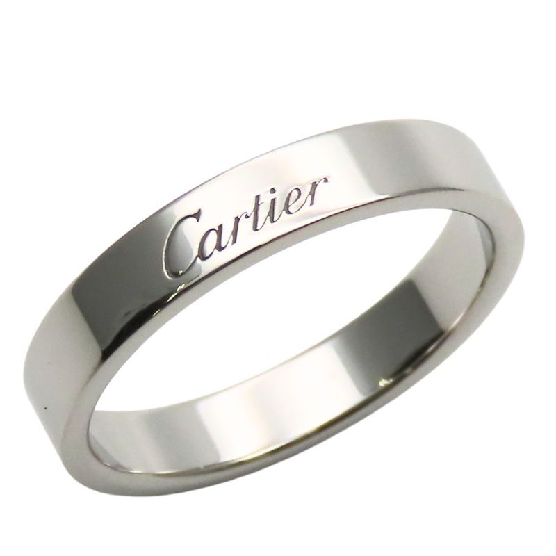 Cartier Ring C De Wedding 60 Pt950 Approx 7.69g Platinum Jewelry Simple Small