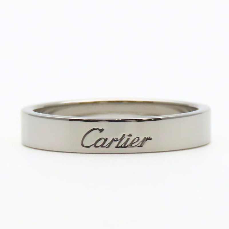 Cartier Ring C De Wedding 60 Pt950 Approx 7.69g Platinum Jewelry Simple Small