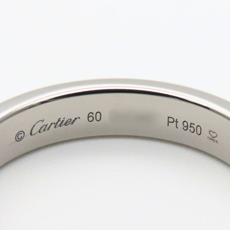 Cartier Ring C De Wedding 60 Pt950 Approx 7.69g Platinum Jewelry Simple Small