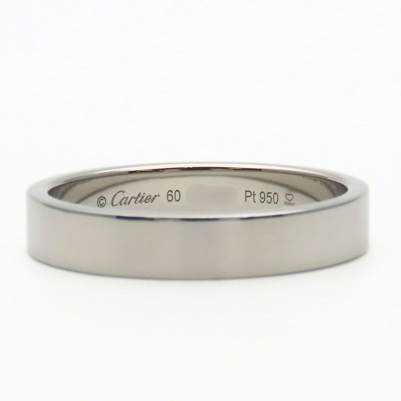 Cartier Ring C De Wedding 60 Pt950 Approx 7.69g Platinum Jewelry Simple Small