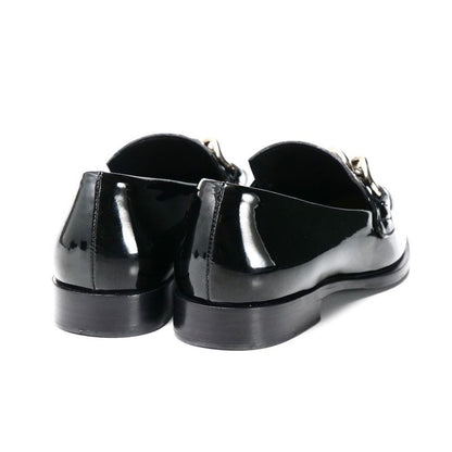 Prada Loafers Size 35 Chain Decoration Enamel Leather Shoes 20251119 Ra6624