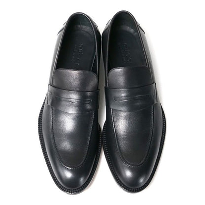 Gucci Loafers Size 8 1 2 Logo Leather Shoes Black 20251119 Ra6630