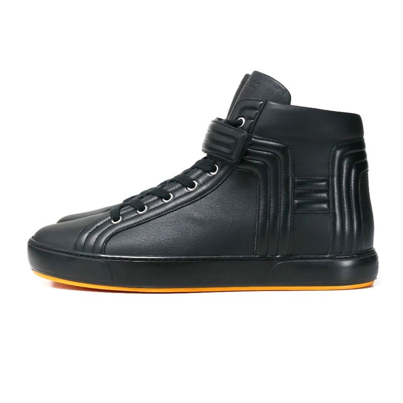 Hermes Sneakers Size 43 High Cut Boots Hoof Fastener Leather Shoes