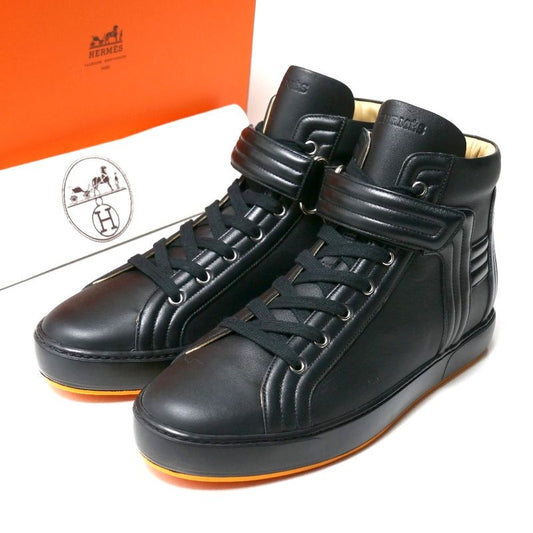 Hermes Sneakers Size 43 High Cut Boots Hoof Fastener Leather Shoes
