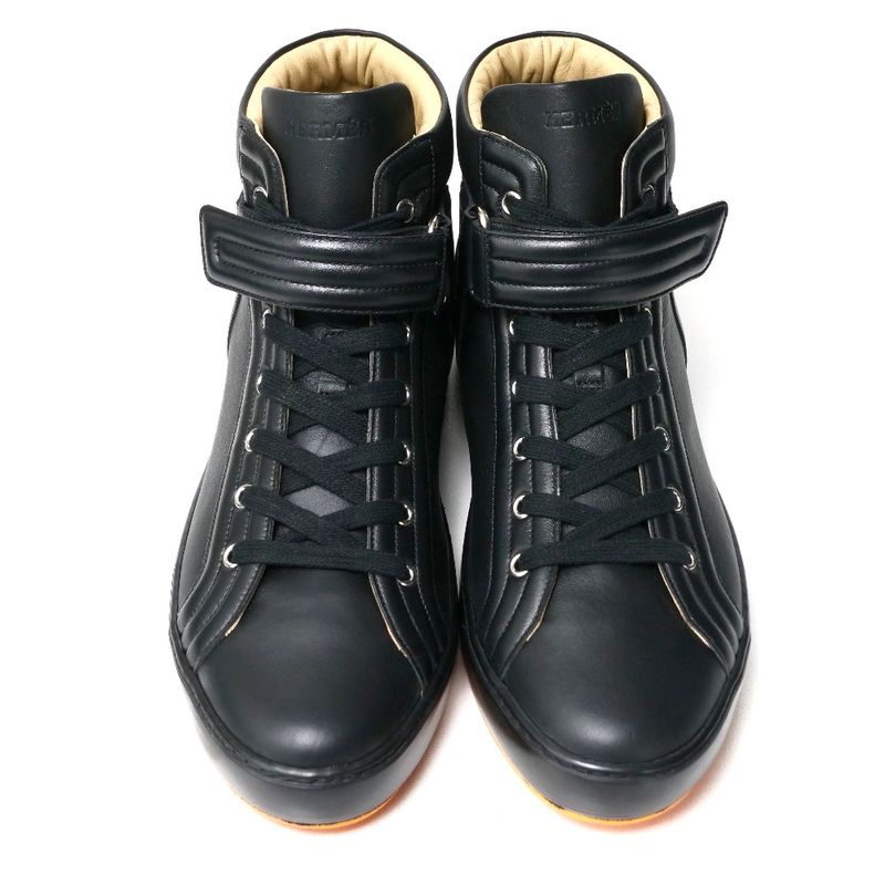 Hermes Sneakers Size 43 High Cut Boots Hoof Fastener Leather Shoes