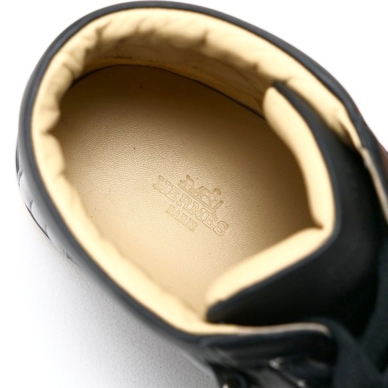 Hermes Sneakers Size 43 High Cut Boots Hoof Fastener Leather Shoes