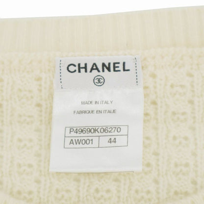 Chanel Cashmere Fringe Knit Cardigan P49690k06270 Ivory 44