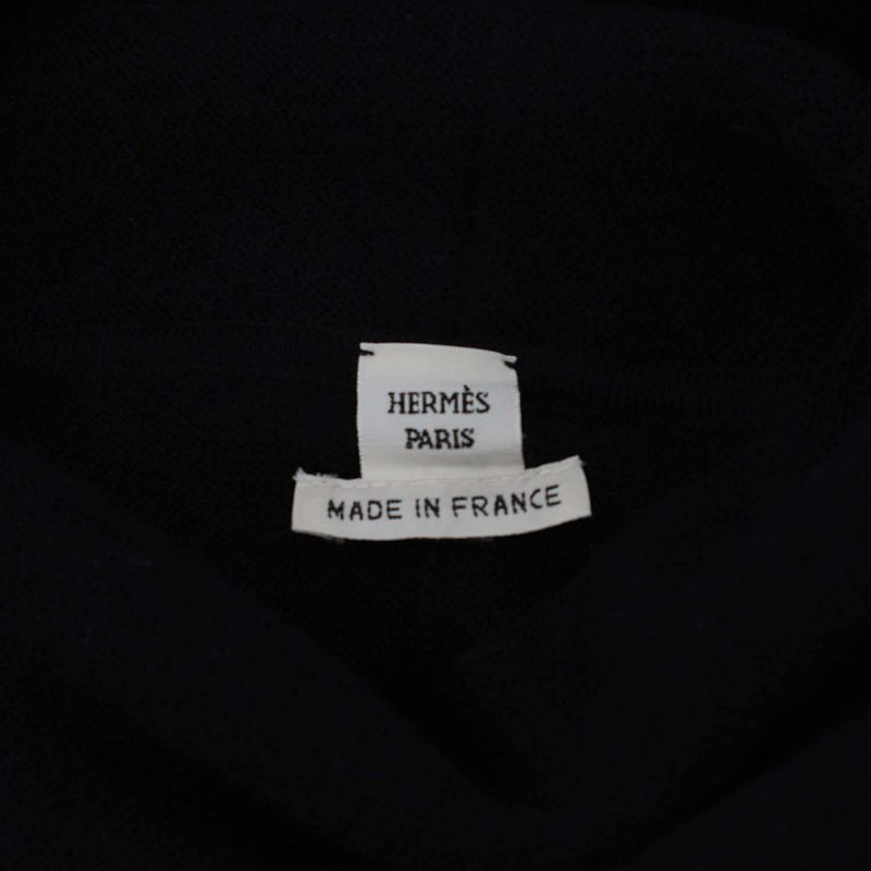Hermes Silk Alpaca High Neck Knit Dress 17-7711 Black 40