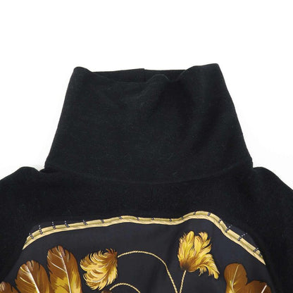 Hermes Silk Alpaca High Neck Knit Dress 17-7711 Black 40