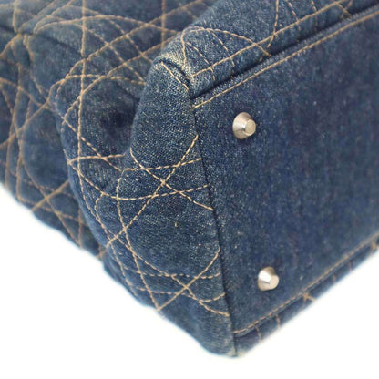 Christian Dior Lady Dior Denim Cannage Shoulder Bag Ma-0927 Indigo Blue