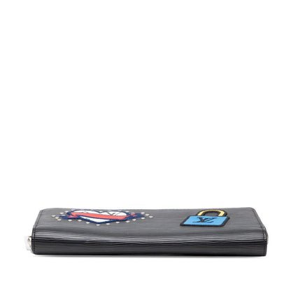 Louis Vuitton Epi Zippy Wallet Stories Long Wallet Round Zipper M63376 Black