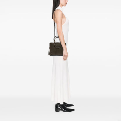 Balenciaga Paper Mini Tote Shoulder Bag 2WAY 370926 Khaki Leather Women