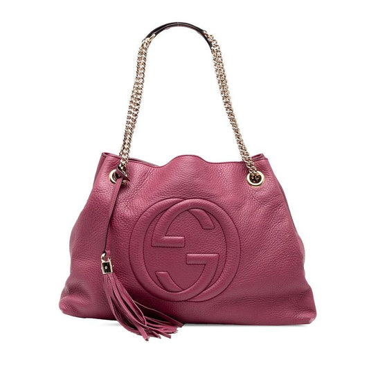 Gucci Soho Chain Tote Shoulder Bag 308982 Purple Leather Ladies Gucci