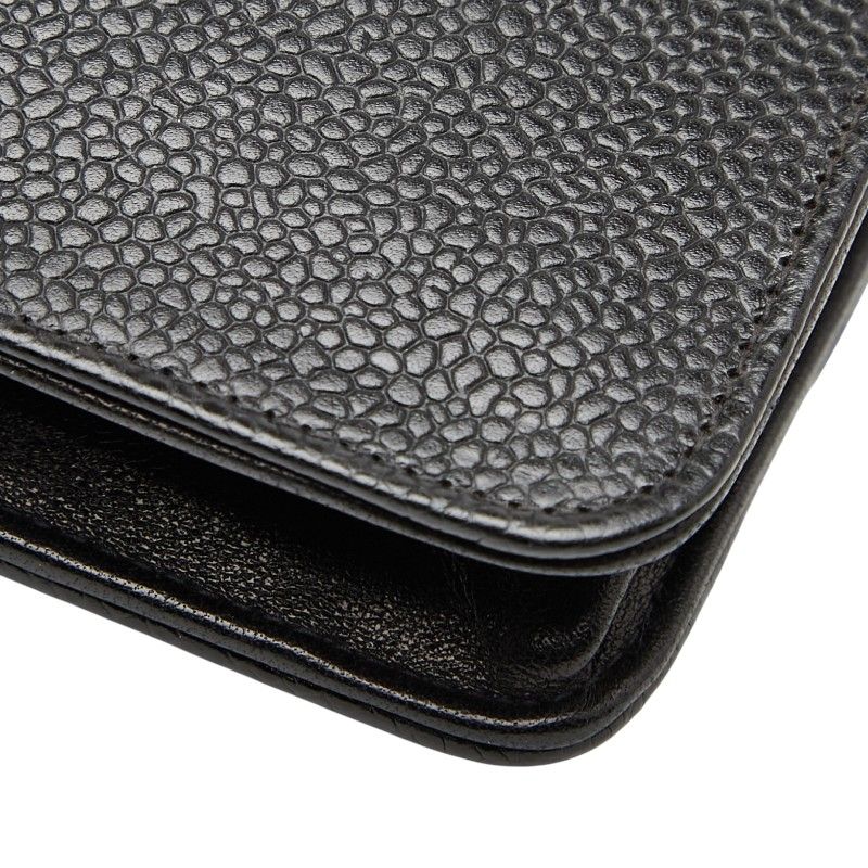 Chanel Coco Mark Chain Shoulder Bag Black Caviar Skin Women's Chanel