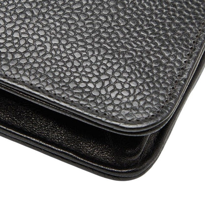 Chanel Coco Mark Chain Shoulder Bag Black Caviar Skin Women's Chanel