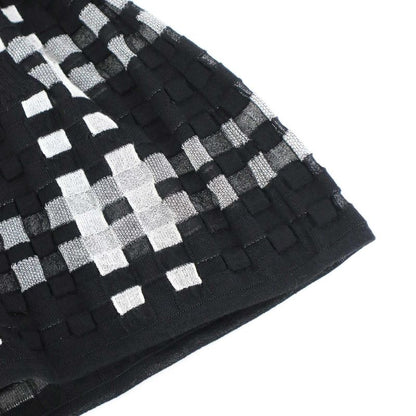 Chanel Coco Mark Sheer Check Flared Knit Cardigan P56179k07329 Black 38