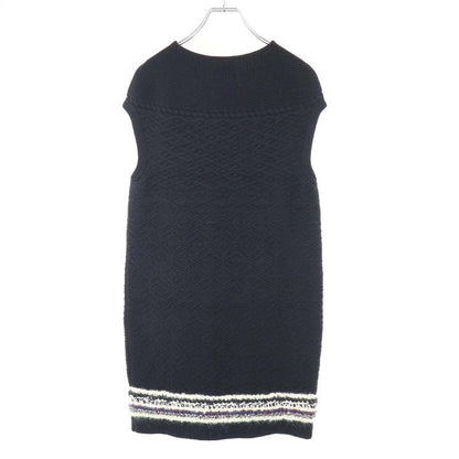 Chanel Sleeveless Nordic Cashmere Knit Dress P46753k05906 Black 40