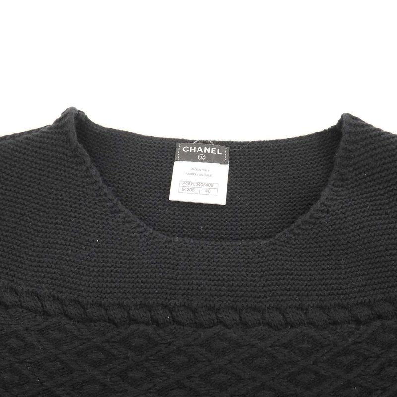 Chanel Sleeveless Nordic Cashmere Knit Dress P46753k05906 Black 40