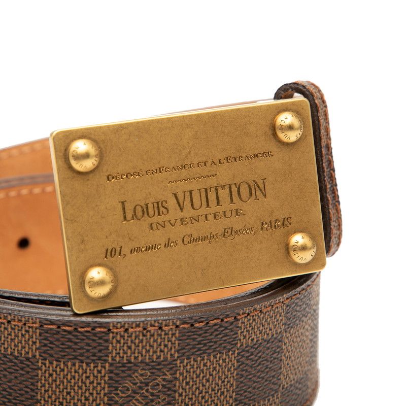 Louis Vuitton Damier Santure Neo En Venture Belt Size: 100/40 M9234 Ebène Brown