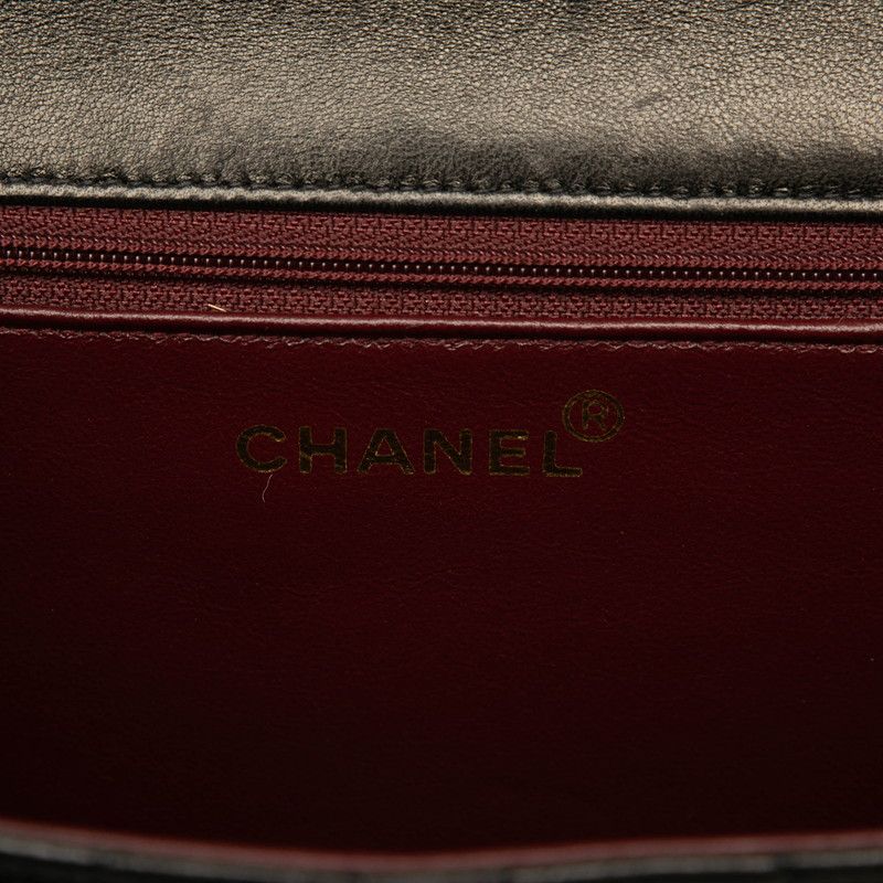 Chanel Matelasse Coco Mark Push Lock Chain Shoulder Bag Black Lambskin Women