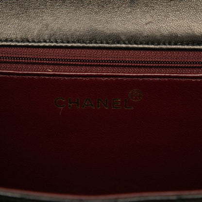 Chanel Matelasse Coco Mark Push Lock Chain Shoulder Bag Black Lambskin Women