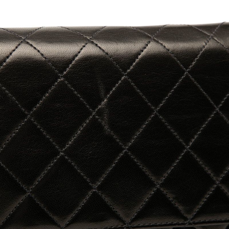 Chanel Matelasse Coco Mark Push Lock Chain Shoulder Bag Black Lambskin Women