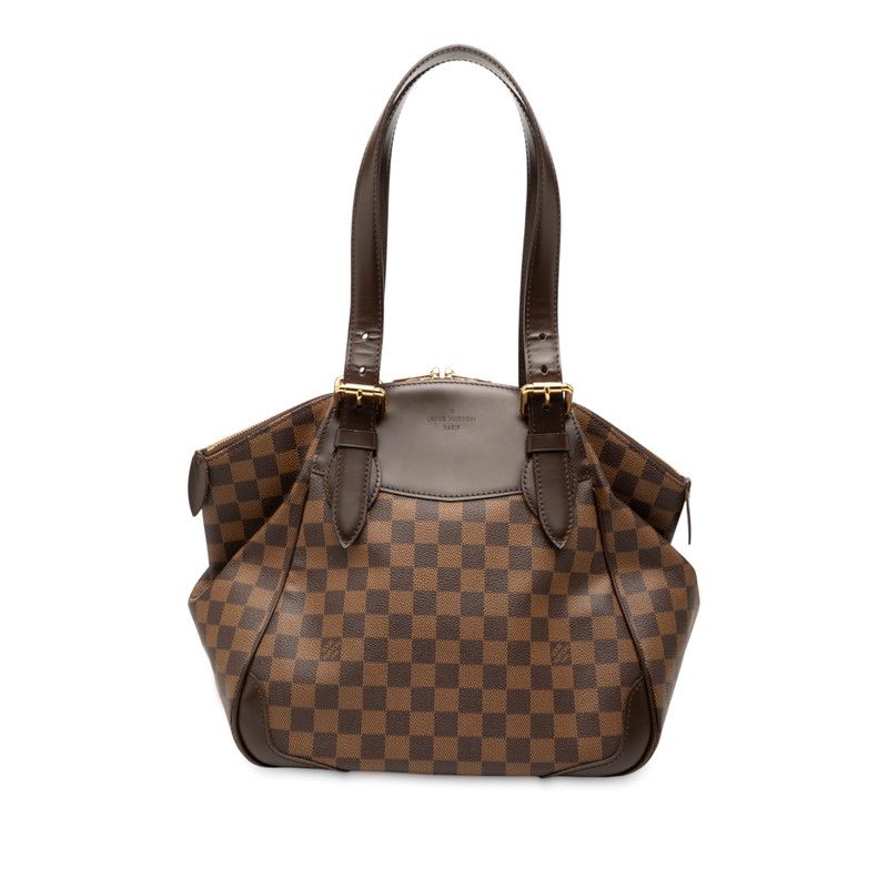 Louis Vuitton Damier Verona MM Handbag Shoulder Bag N41118 Brown PVC Leather