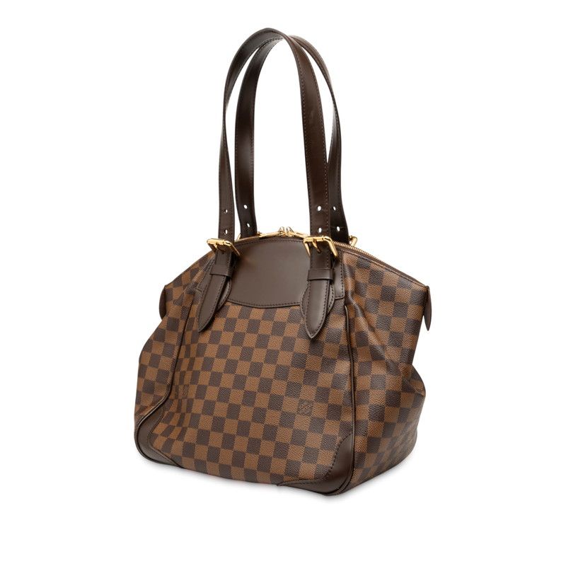 Louis Vuitton Damier Verona MM Handbag Shoulder Bag N41118 Brown PVC Leather