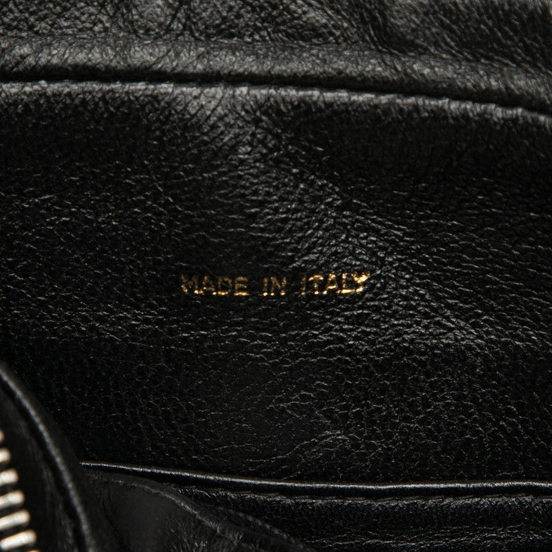 Chanel Coco Mark Fringe Crossbody Chain Shoulder Bag Black Lambskin Women Chanel