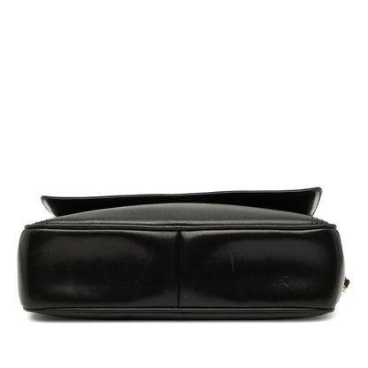 Chanel Coco Mark Fringe Crossbody Chain Shoulder Bag Black Lambskin Women Chanel