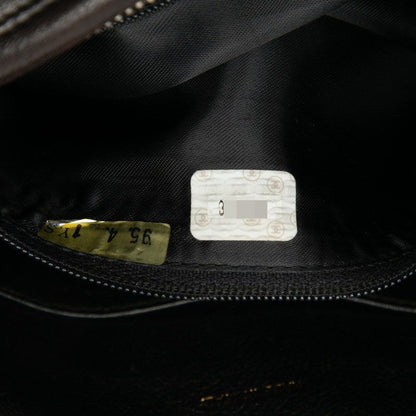 Chanel Coco Mark Fringe Crossbody Chain Shoulder Bag Black Lambskin Women Chanel