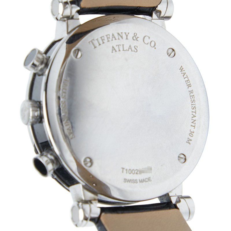 Tiffany & Co Atlas Z1301.32.11a10a71a Black Silver Stainless Steel Ceramic